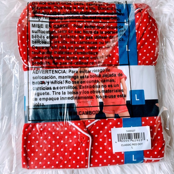 Tommy Hilfiger Red Pajama Set Short PJ Polka Dots - Picture 6 of 14